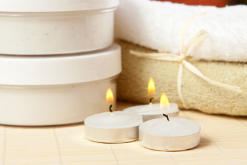 Candles and accessories for spa