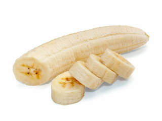 fresh sliced banana  isolated on white background