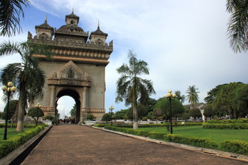 Archway in Vientiane, Laos.