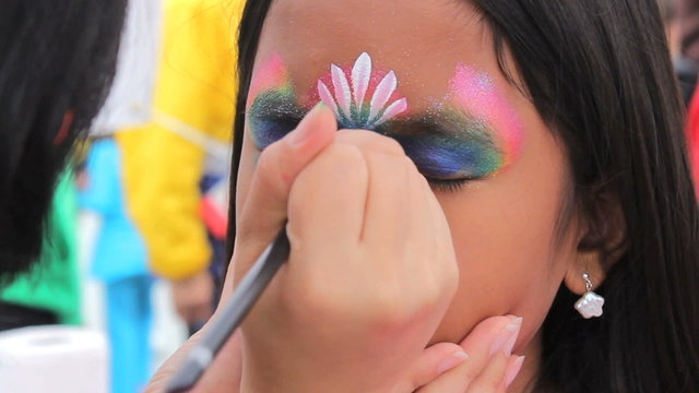 Princess Crown Face Painting On Asian Girl
