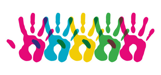 Multicolor diversity hands symbol