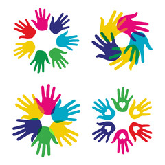 Multicolor diversity hands set