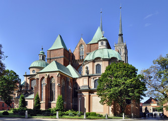 Obraz premium Gothic cathedral in Wroclaw, Poland