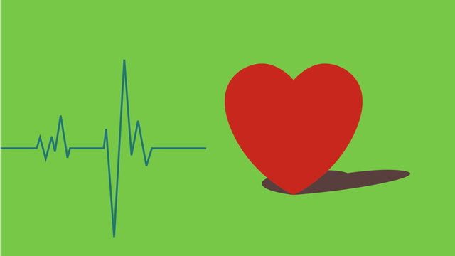 Pochendes Herz mit EKG