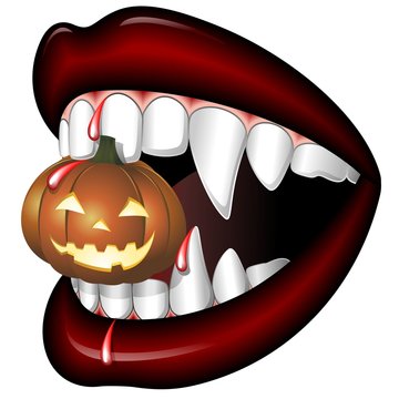 Halloween Bocca di Vampiro-Scary Vampire Mouth with Pumpkin