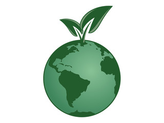 Planet with leaves growing from it