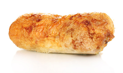 Tasty meat cutlet isolated on white