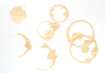 Coffee stains isolated on white
