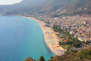 View of the coastline in Alanya