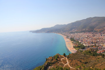 View of the coastline in Alanya