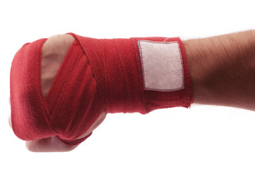 red boxing bandage