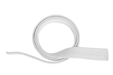 White belt isolated on white background