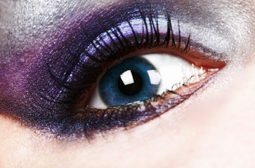 Fashion woman eye makeup.