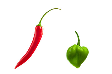 Rote und grüne Chilischoten