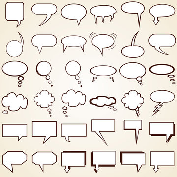 Collection Speech Bubbles, set of text bubbles