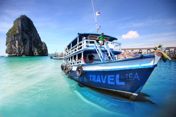 Foto auf Acrylglas Railay Strand, Krabi, Thailand Concept travel by sea