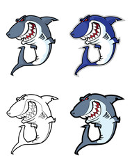 evil shark mascot