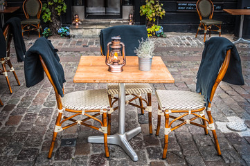 table and chairs cafe