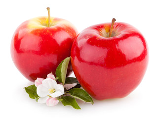 red apples with flowers
