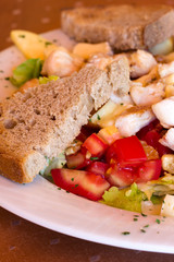 fruit-vegetable salad with chicken