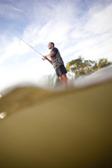 An angler fishing for some big freshawater chub