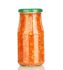 Jar with lecho isolated on white