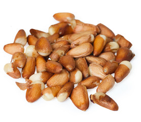 Pine nuts on the white