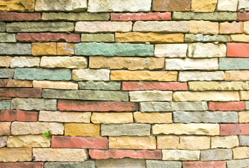 colorful of the brick wall