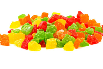 Colourful candies isolated on white background