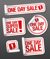One Day Sale stickers set.