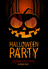 Halloween Party Design template, with pumpkin.