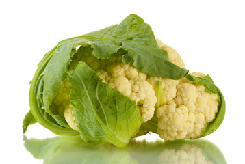 Fresh cauliflower isolated on white