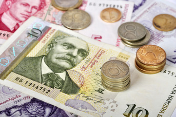 Bulgarian money close up