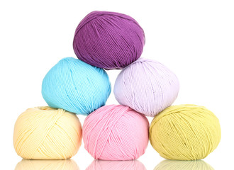 Knitting yarn isolated on white