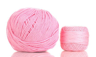 Knitting yarn isolated on white