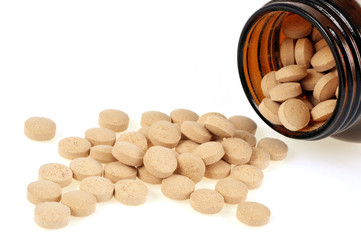 Flacon de levure de bière renversé