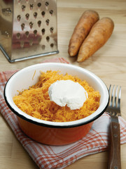 Grated carrot with  sour cream
