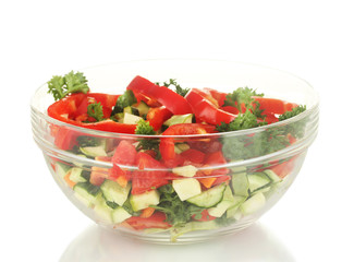 Fresh salad isolated on white