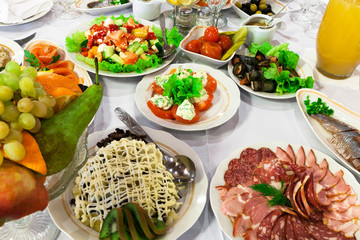 fresh salads and sausage
