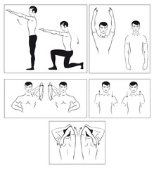 Векторный набор гимнастических упражнений