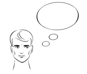 Иллюстрация размышляющего мужчины