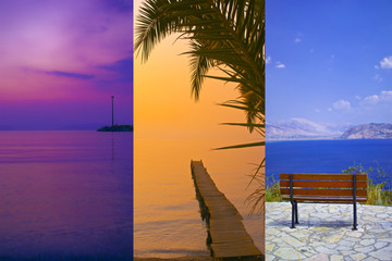 Collage of Greece corfu travel images nature