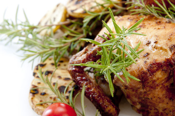 grilled chicken on patatoes