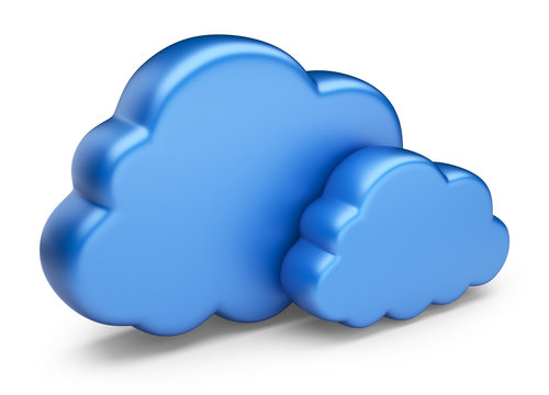 Cloud computing. 3D Icon isolated on white background
