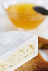 Cheese with blue mould and honey