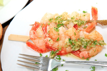 Gegrillte Garnelenspisse