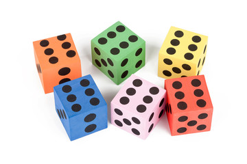 Colorful foam dice