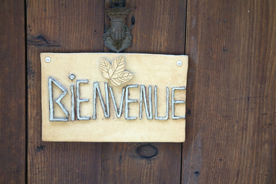 French welcome (bienvenue) sign