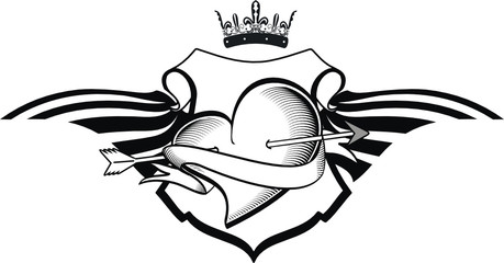 heraldic heart tattoo2