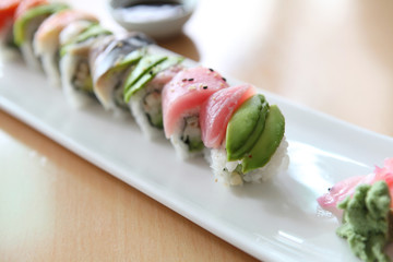 japanese mix rolls with row fish